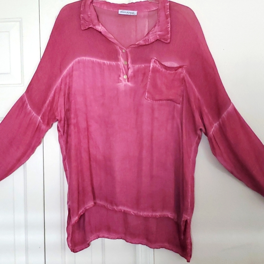 Dance in Paris by Carmon Boho Tunic Womens Size Large 100% Viscose Made in Italy